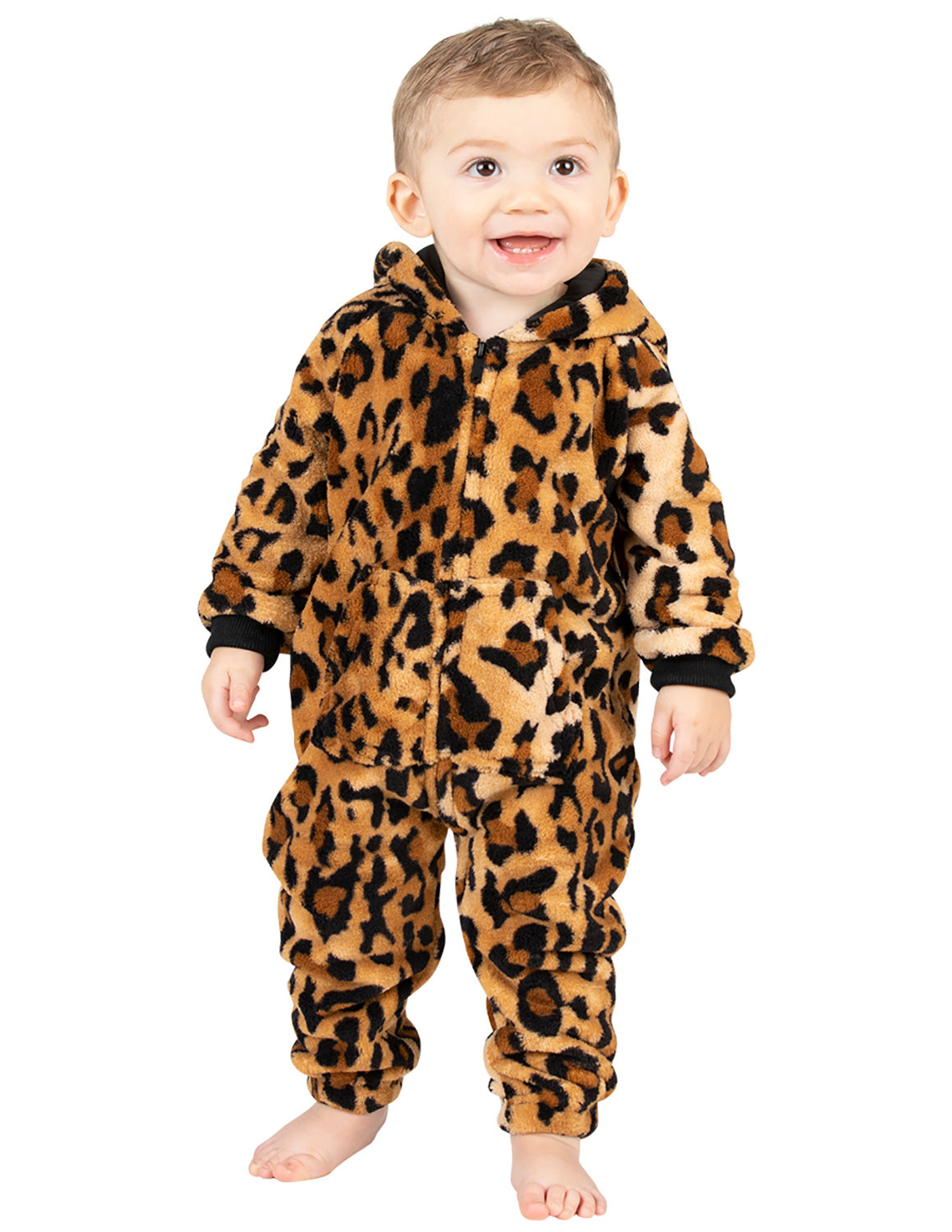 Cheetah Spots Infant Hoodie Footless Chenille