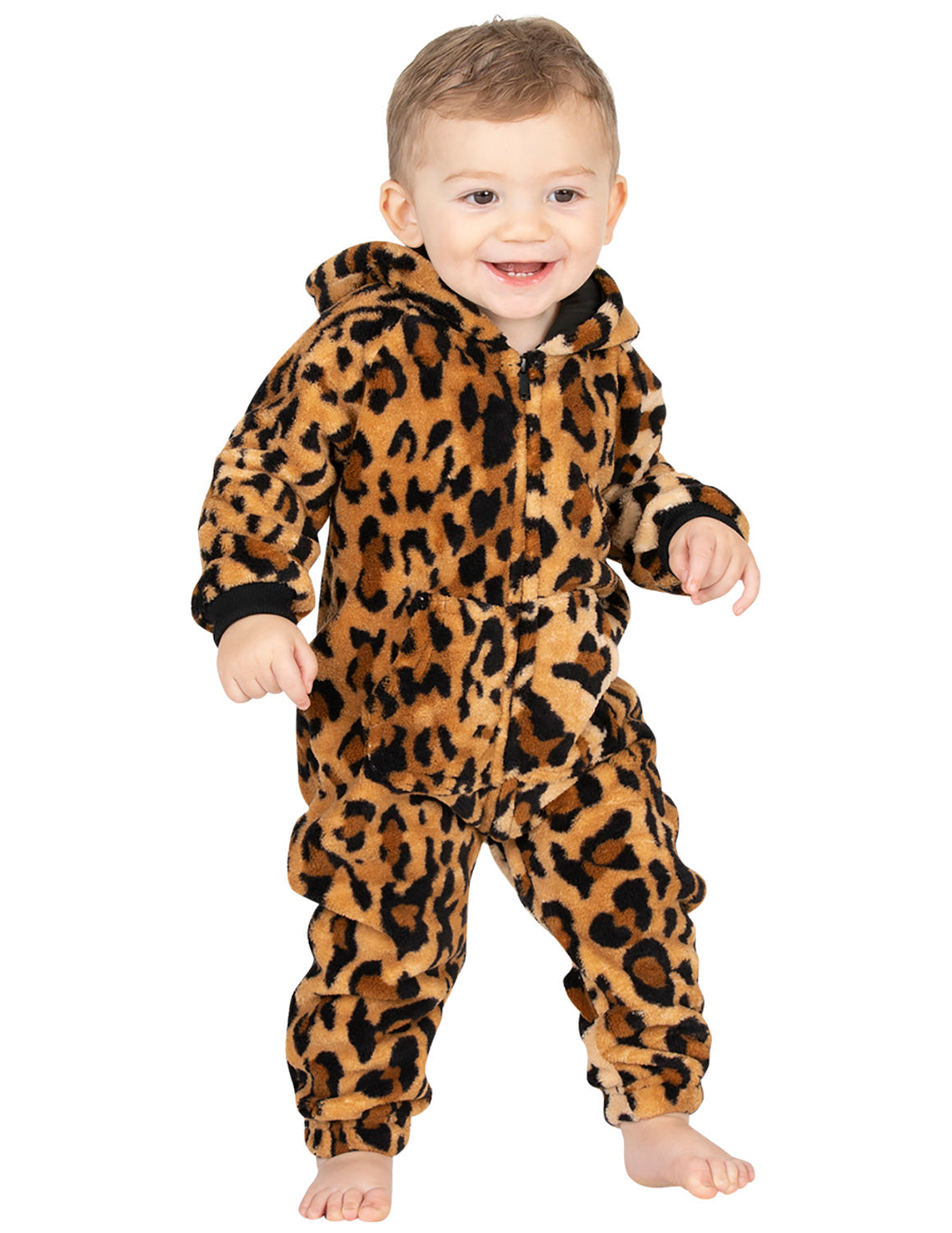 Cheetah Spots Infant Hoodie Footless Chenille
