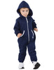 Load image into Gallery viewer, Navy Blue Infant Footless Hoodie Onesie